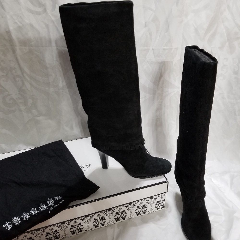 Thakoon for Nine West Black Suede Boots